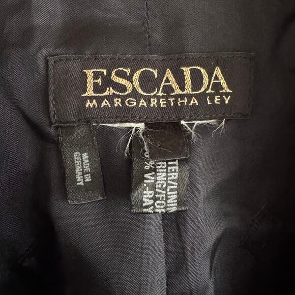 Escada Margaretha Ley Wool Blend Blazer Suit Jacket in Black Size Medium - Picture 5 of 8